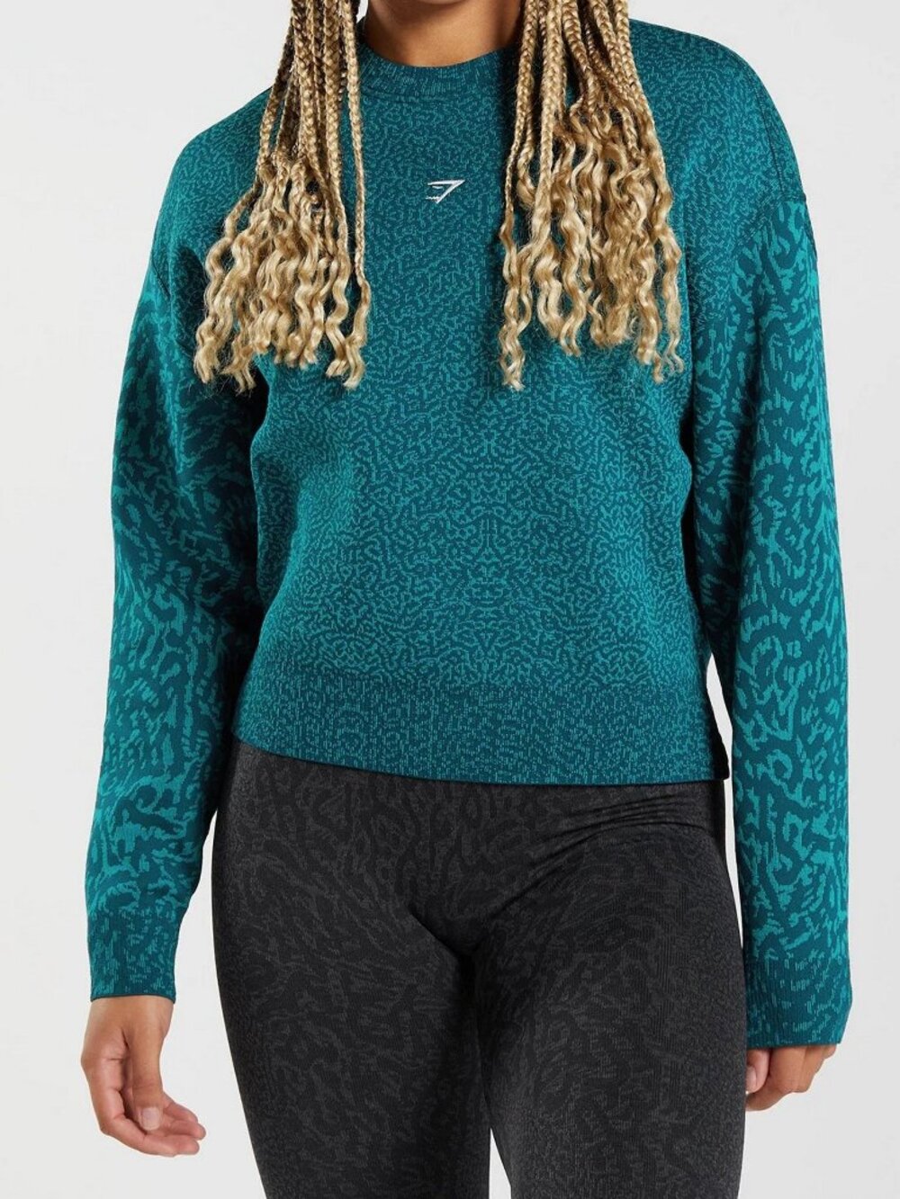 GYMSHARK Adapt Animal Sweatshirt in Reef / Winter Teal